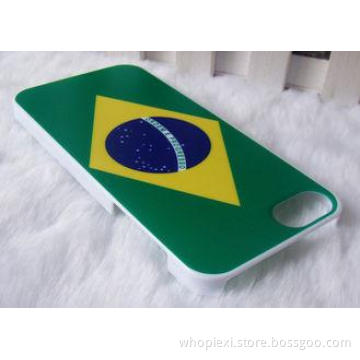 Ecofriendly TPU iPhone 5s Cell Phone Cases Brazil Flag Fini